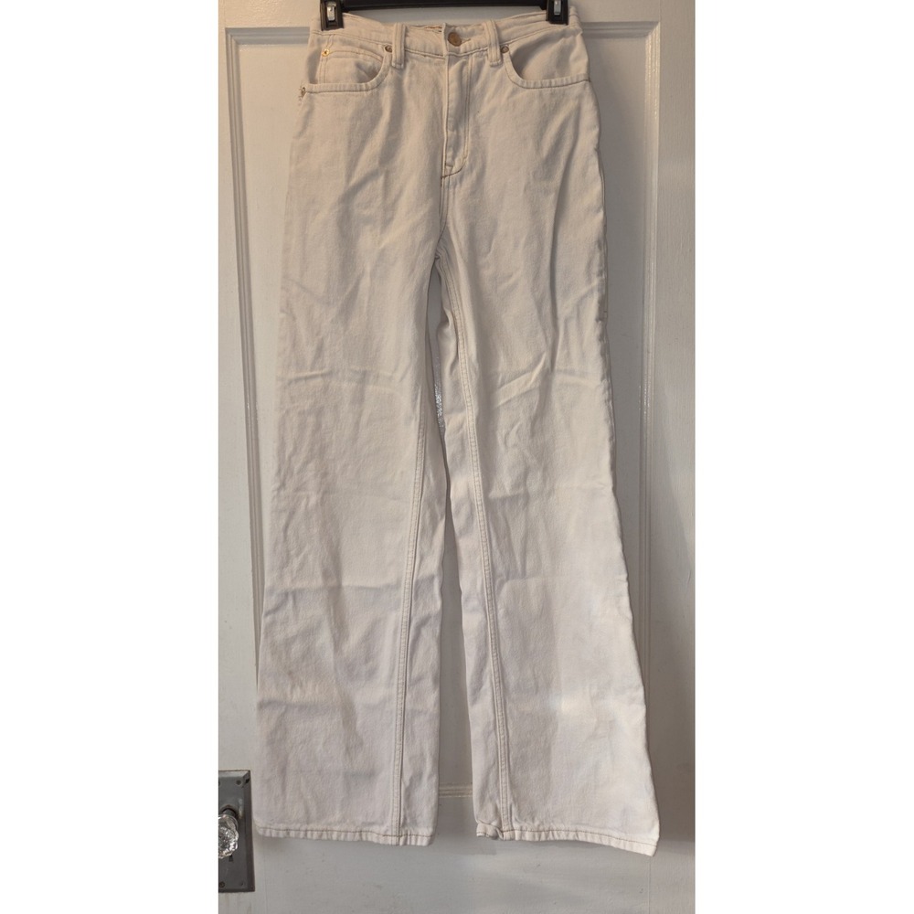Free People We The Free Tinsley Baggy High Rise Straight Jeans Ecru . 25